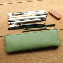 Leather Pen Case - Grass Green 7枚目の画像