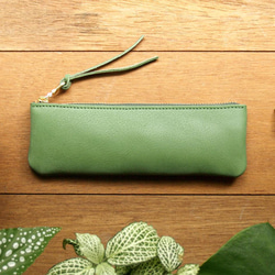 Leather Pen Case - Grass Green 5枚目の画像