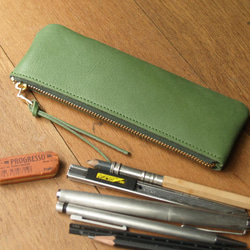 Leather Pen Case - Grass Green 9枚目の画像