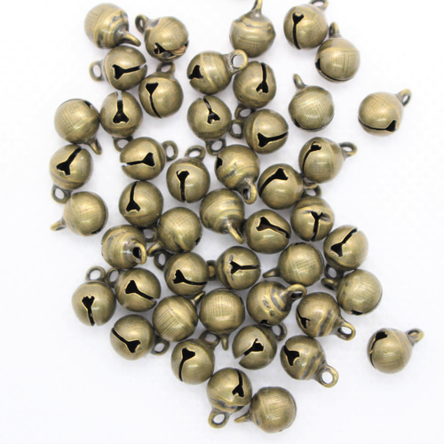 鈴50個セットPD-204-a ベル 真鍮色 金 金古美 ハンドメイド ビーズ 鈴