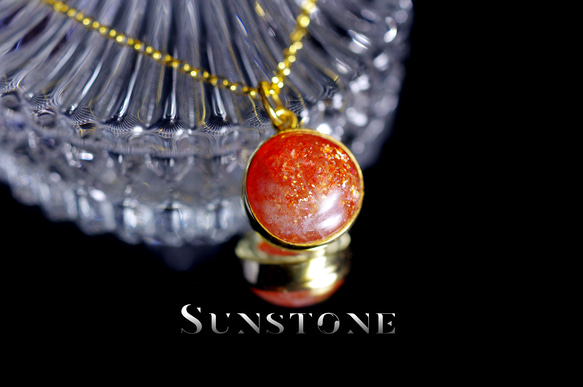 New『SunStone』の世界でひとつの天然石ネックレスsilver925 + 22kgf 4枚目の画像