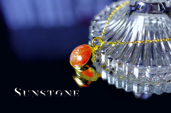 New『SunStone』の世界でひとつの天然石ネックレスsilver925 + 22kgf 2枚目の画像