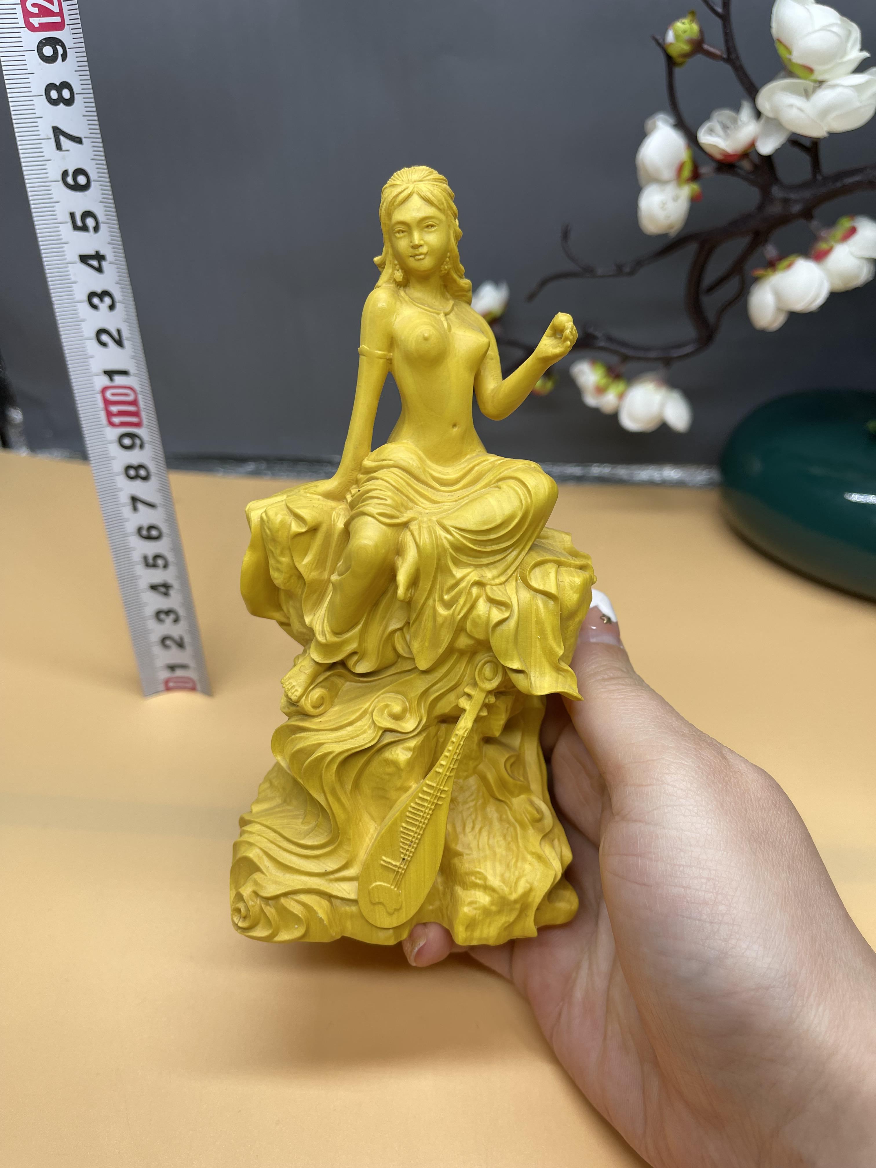 木製女性彫刻 骨董品 仏教美術秘宝 仏像 裸弁天像 細密彫刻 弁財天 置物