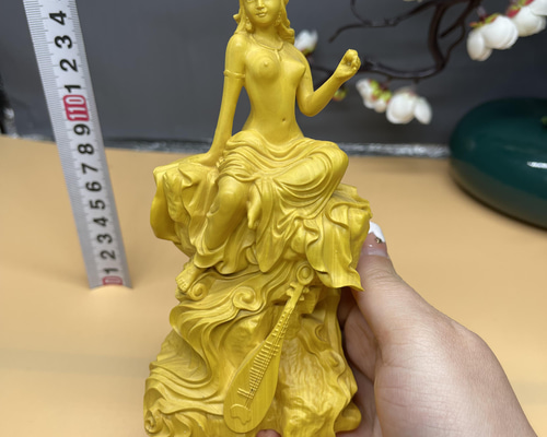 極上品 弁財天 木彫仏像 裸婦像 置物 精密彫刻 福運 彫刻 大波彫刻