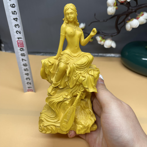 極上品 弁財天 木彫仏像 裸婦像 置物 精密彫刻 福運 彫刻 大波