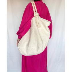 canvas linen 2way big tote bag (off white) 18枚目の画像