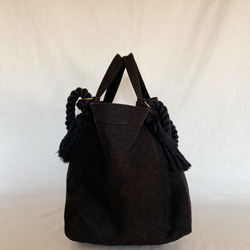 canvas linen 2way big tote bag (black) 14枚目の画像