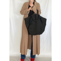 canvas linen 2way big tote bag (black) 9枚目の画像