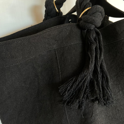 canvas linen 2way big tote bag (black) 13枚目の画像