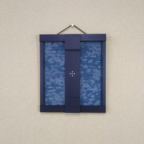 昭和レトロ 木製 ガラス窓 丸型 額縁 額装 フレーム 色紙額 絵画