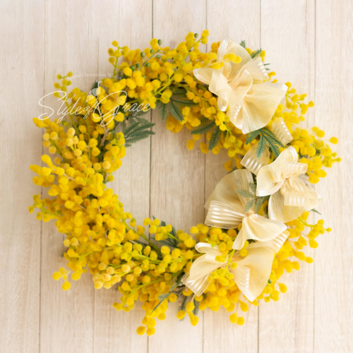 ミモザ 100% リース リース Style of Grace 通販｜Creema(クリーマ  
