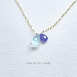 14kgf skybluetopaz × tanzanite necklace 9枚目の画像