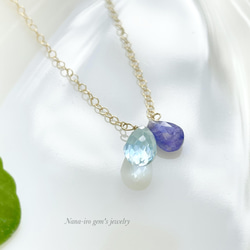 14kgf skybluetopaz × tanzanite necklace 6枚目の画像