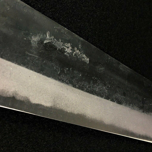 月光作 青紙2号 黒打 切付包丁 240㎜ #1430 焼栗柄 包丁