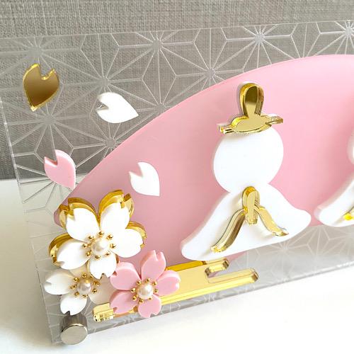 ひな祭りプレート 桃 お雛様 立札名入れオーダー フォトフレーム・写真