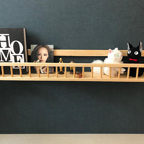 送料無料】 ウォールシェルフ マガジンラック 縦格子 90cm ナチュラル