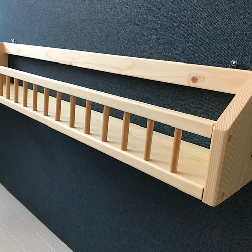 【送料無料】 ウォールシェルフ マガジンラック 縦格子 90cm ナチュラル 送料無料】 ウォールシェルフ マガジンラック 縦格子 90cm