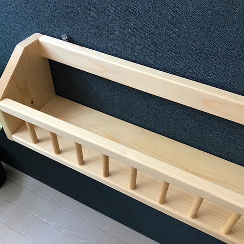 送料無料】 ウォールシェルフ マガジンラック 縦格子 90cm ナチュラル