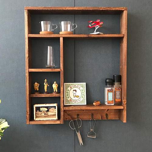 【送料無料】 ウォールシェルフ オーガナイザー 65cm 75cm ブラウン 送料無料】 ウォールシェルフ キッチンオーガナイザー 65cm 75cm