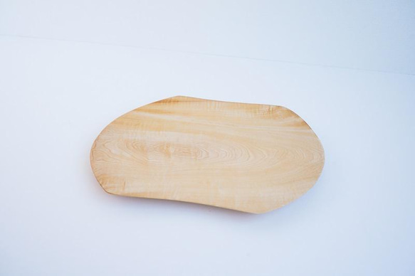 受注生産　会津の天然木「お皿プレート　大」トチの木 5枚目の画像