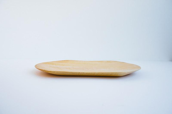 受注生産　会津の天然木「お皿プレート　大」トチの木 4枚目の画像
