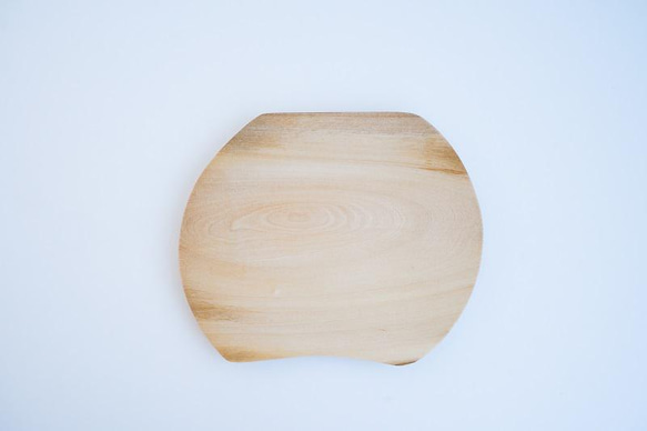 受注生産　会津の天然木「お皿プレート　中」トチの木 5枚目の画像