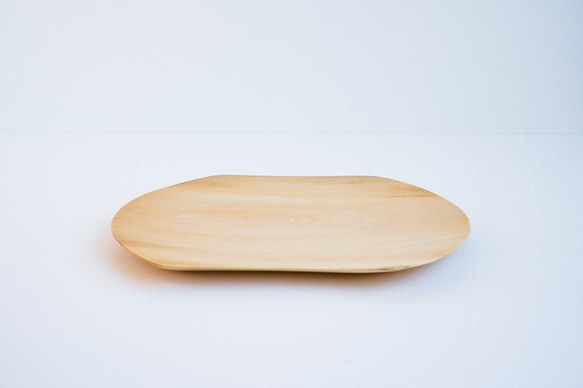 受注生産　会津の天然木「お皿プレート　中」トチの木 3枚目の画像