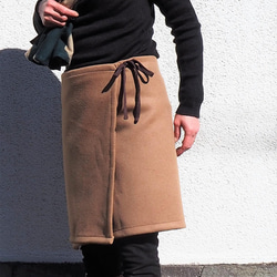 暖か便利グッズ　　ラムウールキャメルフリーサイズ　巻きスカート 6枚目の画像