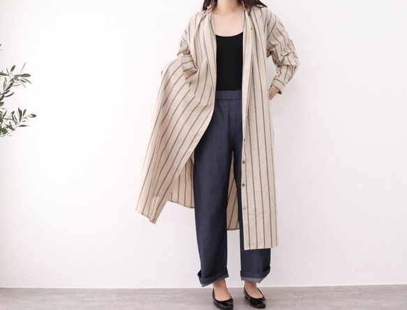 楽天市場】新品 BEIGE ベイジ コットン ストライプ ロング