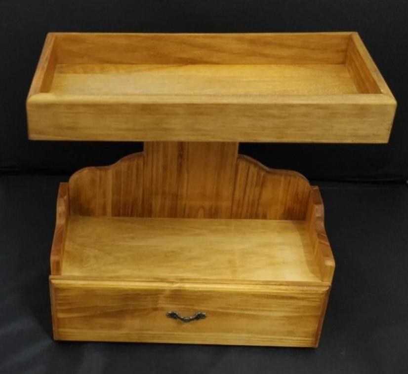 スペース活用　トレイ着脱可能　小物入れ　ひのき　チーク