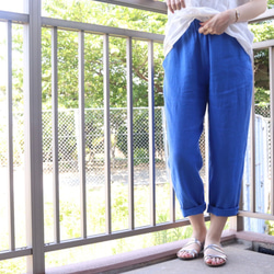 夏季亞麻褲子藍色 No.213 第6張的照片