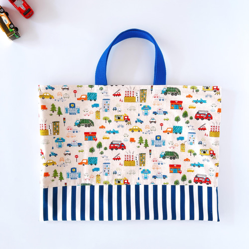 はたらく車の入園入学3点セット レッスンバッグ+シューズケース+体操服