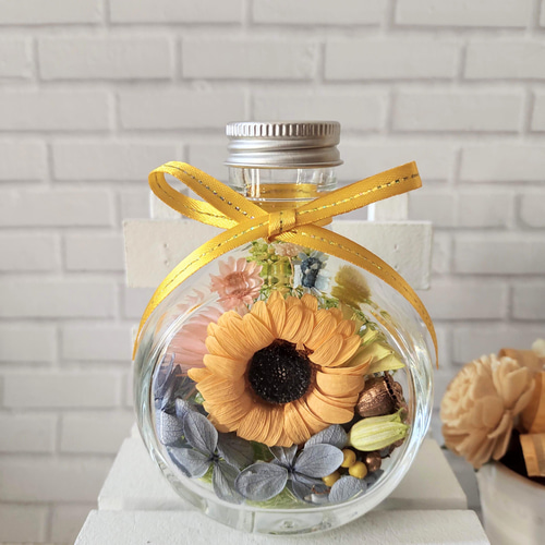 yellowflower＊ガーベラハーバリウム ハーバリウム・植物標本 花ゆらり