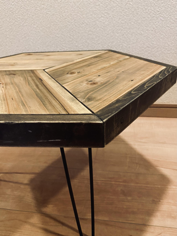 テーブル　ローテーブル　ヘキサテーブル　キャンプ　観葉植物　折りたたみテーブル　座卓　アイアン　木製　 8枚目の画像