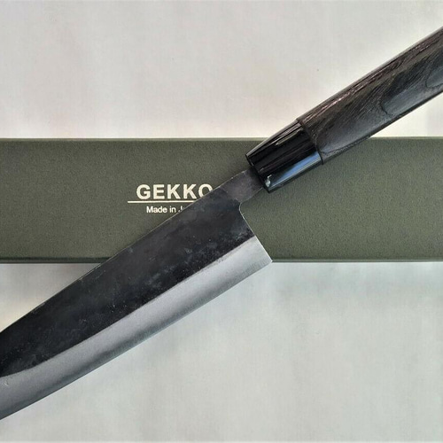 月光作 青紙2号 黒打 切付包丁 180㎜ #1463 焼栗柄 包丁 月光作 青紙2号 黒打 切付包丁 180㎜ #1463 焼栗柄 包丁