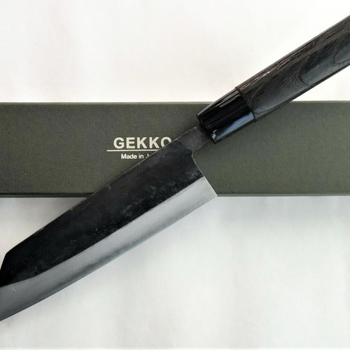 月光作 青紙2号 黒打 切付包丁 180㎜ #1463 焼栗柄 包丁 月光作 青紙2号 黒打 切付包丁 180㎜ #1463 焼栗柄 包丁