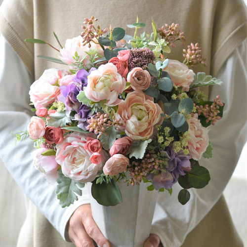 限定 ラナンキュラスとバラのアレンジメント アーティフィシャル