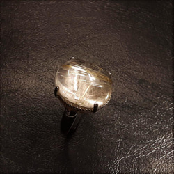 【鋭いルチルが魅力的】現品一点物 ゴールドルチルリング ＴＲｒ５ ９号〜フリーサイズ 金針水晶 シルバー925 指輪 20枚目の画像