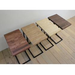 無垢とアイアンのサイドテーブル　すっぽり嵌まる　アイアン　観葉植物　キャンプ　ソファ　リビング 3枚目の画像