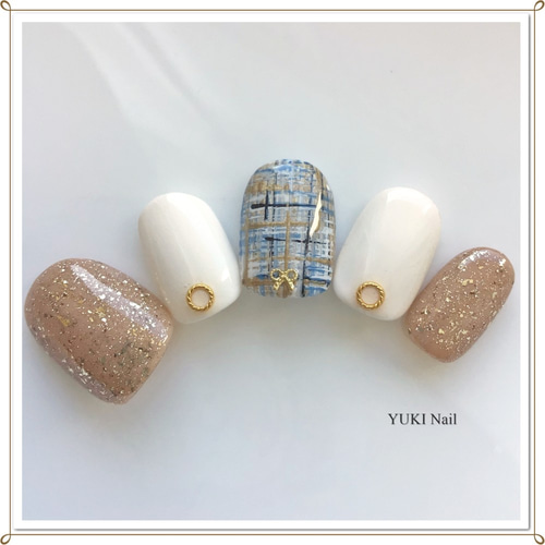 ツイード柄ネイル ネイルチップ（つけ爪） yuki-nail 通販 13243113