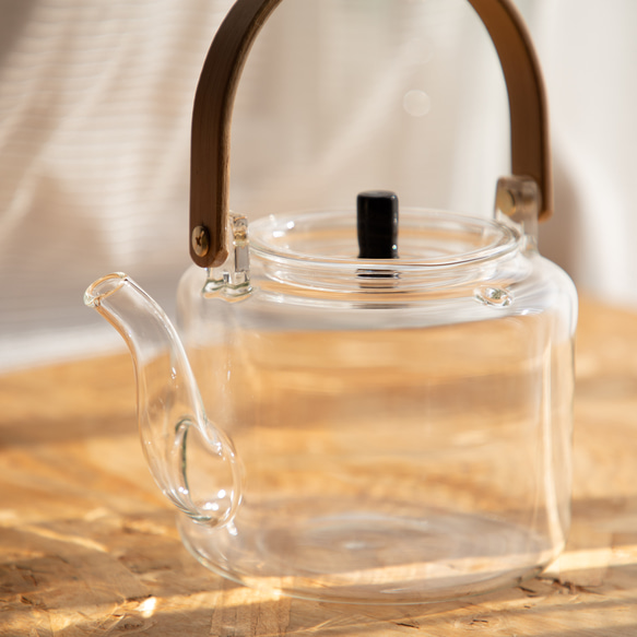 透明のやかん(ガラスケトル) Glass transparent kettle 直火対応 大容量1000mL 2枚目の画像