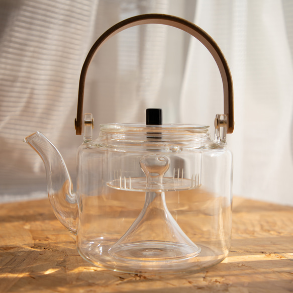 透明のやかん(ガラスケトル) Glass transparent kettle 直火対応 大容量1000mL 6枚目の画像