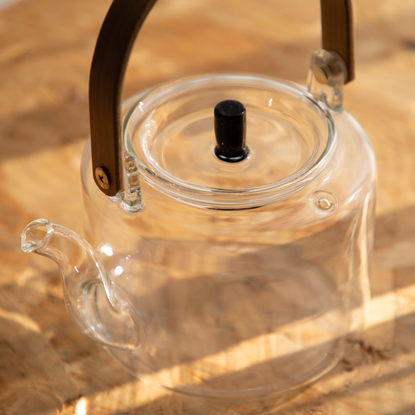 透明のやかん(ガラスケトル) Glass transparent kettle 直火対応 大容量1000mL 3枚目の画像