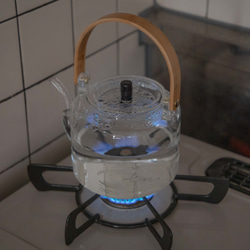 透明のやかん(ガラスケトル) Glass transparent kettle 直火対応 大容量1000mL 8枚目の画像