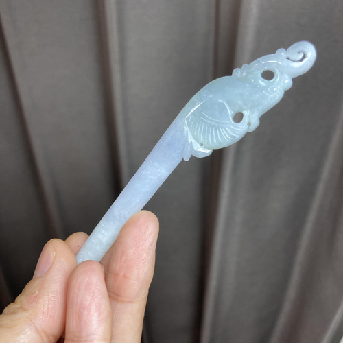 Z49 簪 ミャンマー産 天然 A貨 本翡翠 1本 簪 ほうおう 鳳凰 Z67 簪 ミャンマー産 天然 A貨 本翡翠 1本 簪 ほうおう 鳳凰