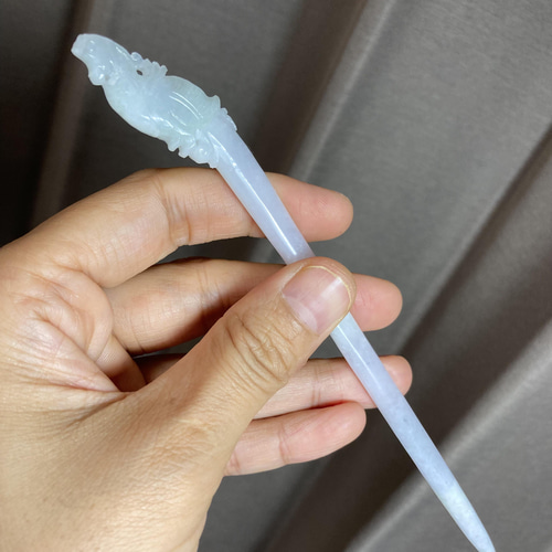 12 特売 天然 A貨 ミャンマー産 春彩 薄ラベンダー 本翡翠 鳳簪