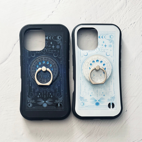 全5色】月の満ち欠け・12星座 スマホリング / バンカーリング 星 天体