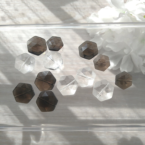 17mm ダビデの星（六芒星）1個 天然石 マニカラン産 ヒマラヤ水晶