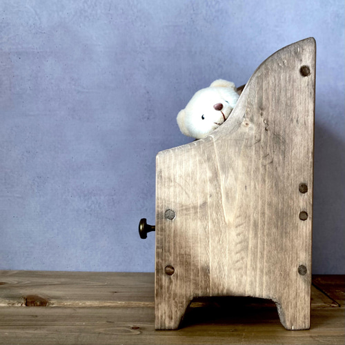 アクセサリー収納 本棚 にもなる 木製 ドールベンチ 引き出し収納 北欧