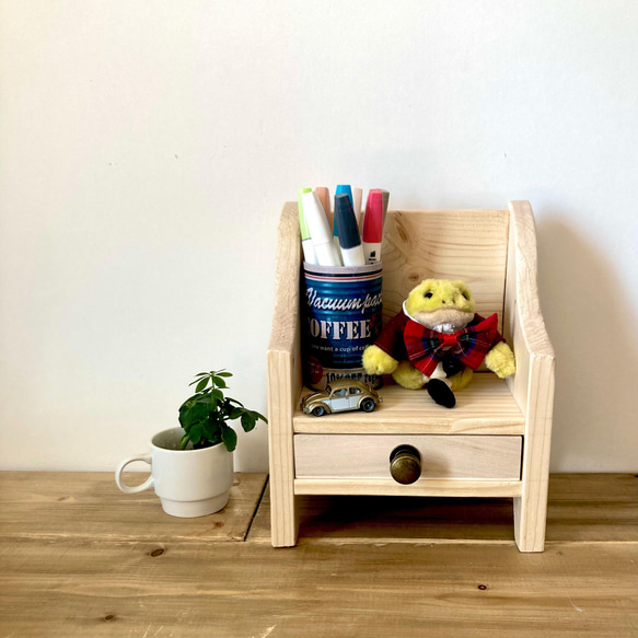 アクセサリー収納 本棚 にもなる 木製 ドールベンチ 引き出し収納 北欧